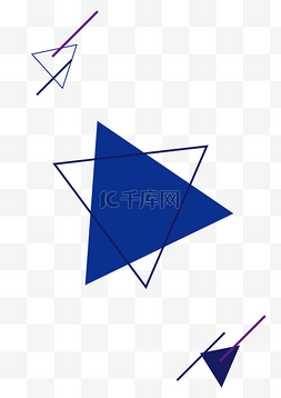 几何图片_抽象蓝色三角形线条