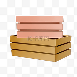 水果箱png图片_实用木头箱子插图