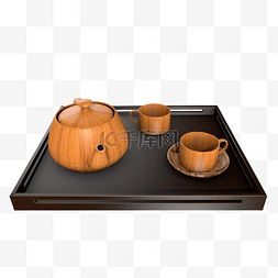 3D家装木质茶具