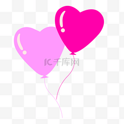 水彩红色爱心图片_矢量图漂浮的爱心气球