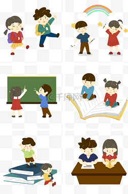 小孩子写字图片_可爱的小学生上学学习场景合集