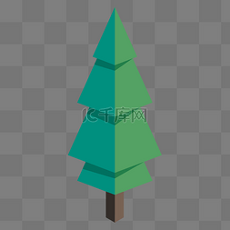 免抠绿色的树图片_2.5D一个立体小树免抠图
