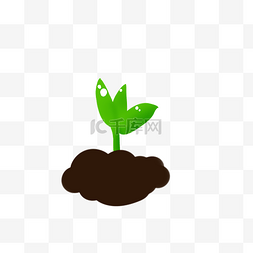 植物树png图片_黑色土壤种子