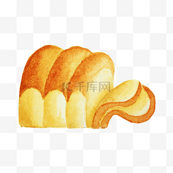 面包土司卡通图片_手绘水彩烤土司插画