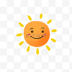 可爱小太阳图片_可爱橘黄太阳