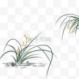 写意植物图片_中国风写意水彩兰花