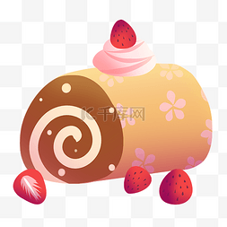 蛋卷蛋糕图片_ 草莓蛋卷 