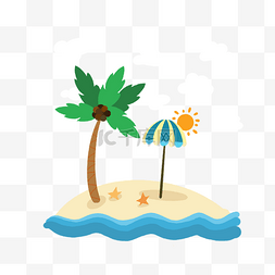 绿色的贝壳图片_夏日海边的椰子树
