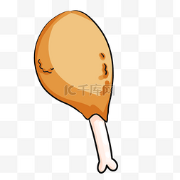 薯条一根图片_手绘一根鸡腿插画