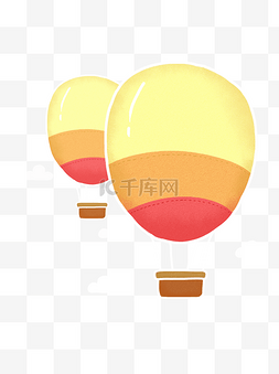 彩色漂浮气球图片_手绘可爱清新天空彩色热气球漂浮