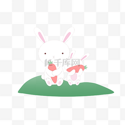 图大小图片_呆萌兔子和红萝卜的故事矢量图