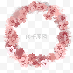 粉红色花环装饰插图