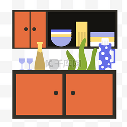 家具用品矢量图片_室内家居厨房柜子