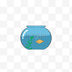 鱼缸图片_卡通简约蓝色鱼缸