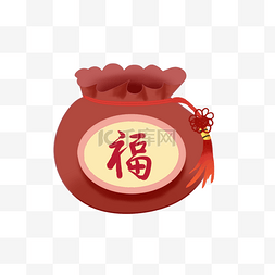 福礼月饼盒图片_新春手绘红色喜庆福袋