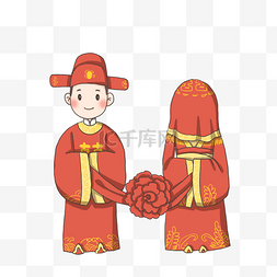 喜庆红色中式婚礼图片_中式婚礼情侣PNG
