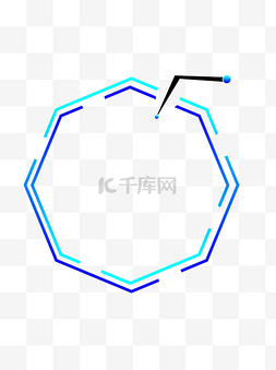 蓝色纹理边框蓝色八边形渐变黑色