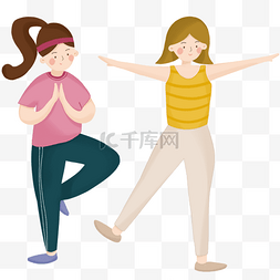 运动健身少女们做瑜伽