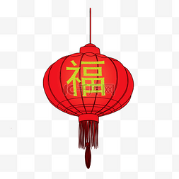 春节福字装饰图片_红色福字过年灯笼