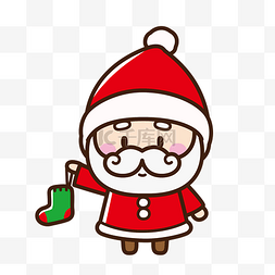 免费圣诞节下载图片_圣诞节Q版可爱卡通圣诞老人免费