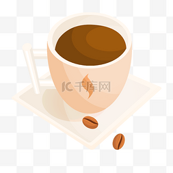 白色咖啡杯卡通图片_咖啡杯瓷器的插画