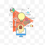 扁平风学习思考统计信息技术PNG