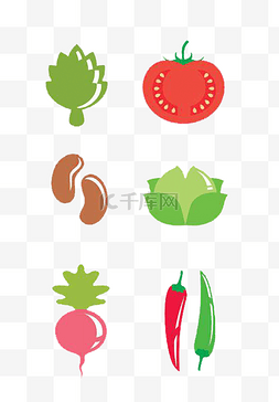 油焖豆角图片_应节气蔬菜卡通图标素材