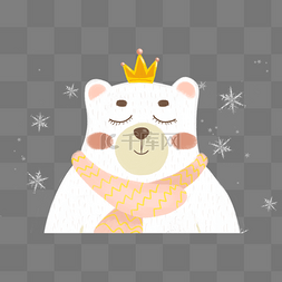 动物小清新插画图片_卡通可爱小动物白熊