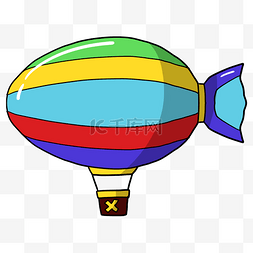 手绘可爱彩色热气球