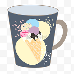香芋冰淇淋图片_冰淇淋花纹甜美马克杯