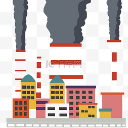 城市环境图片_城市重工业污手绘剪影