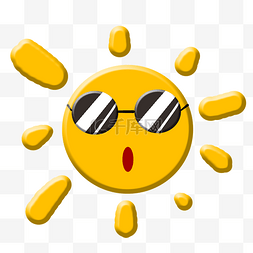戴眼镜的太阳图片_戴着眼镜的太阳插画