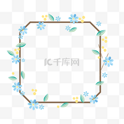 相框花卉图片_小清新叶子花朵边框装饰