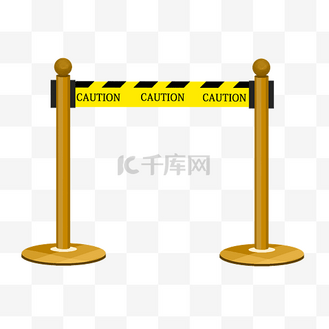 手绘警察警戒线插画