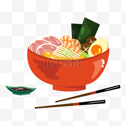 卡通寿司食物图片_冬季食物手绘拉面元素