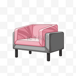 扶手沙发图片_手绘粉色沙发椅