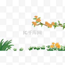 小清新花草简约图片_花草装饰精美插画边框