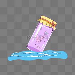 梦幻紫色蝴蝶漂流瓶