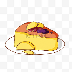 美味红豆蛋糕插画