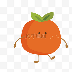 水果可爱卡通人物图片_萌萌的橙子小人矢量免抠图
