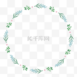 绿色树叶圆形边框图片_植物环形边框