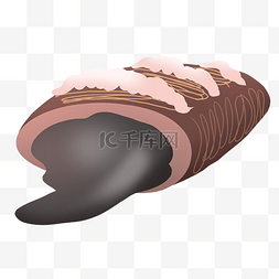 巧克力面包手绘插画