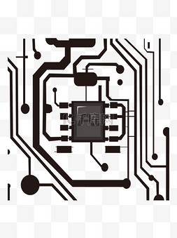 电路板芯片图片_科技元素芯片简约可商用元素
