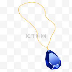 蓝色的钻石项链插画