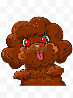 泰迪犬卡通图片_手绘涂鸦风格一只泰迪犬设计