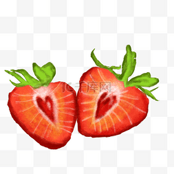 健康食物免抠图片_红色新鲜水果果蔬草莓手绘免扣素
