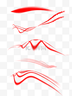 多形状图片_科技光效红光线性波纹扭曲多形状