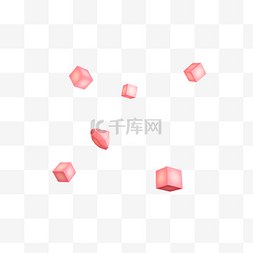 立体电商粉色图片_电商粉色漂浮几何元素