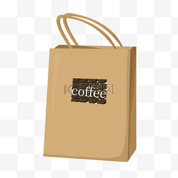 咖啡袋图片_黄色的咖啡袋纸袋插画