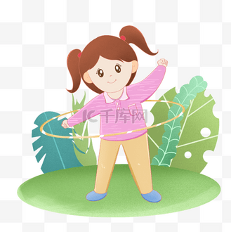 转呼啦圈减肥图片素材_ 转呼啦圈的女孩